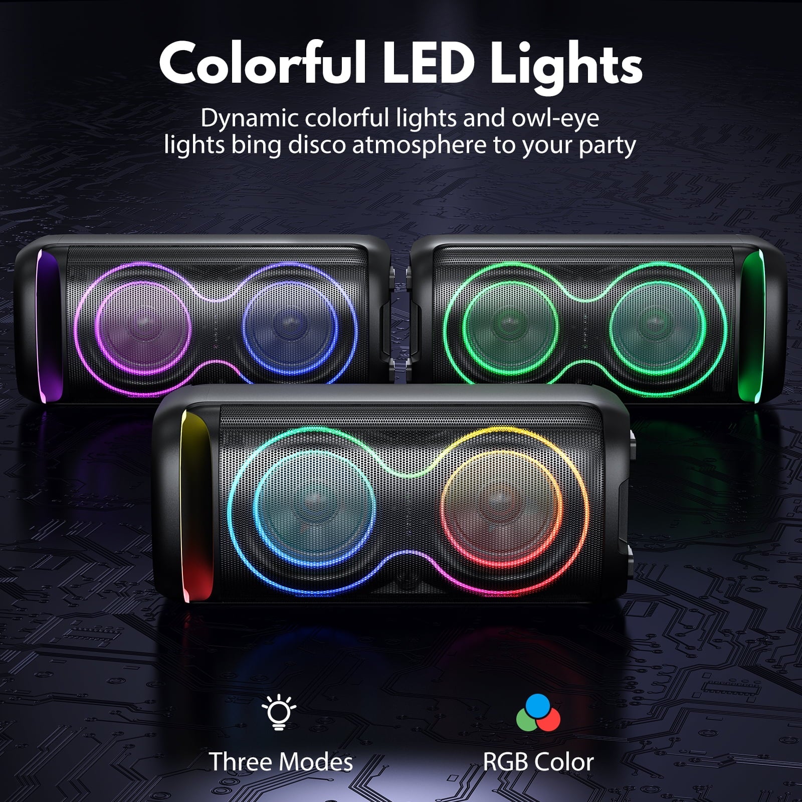 Speaker, Big Bluetooth Speaker with DJ Lights, Portable Large Outdoor Speakers Wireless Bluetooth Party Speaker with Remote Control, Stereo Speakers, Graduation Gift, T20