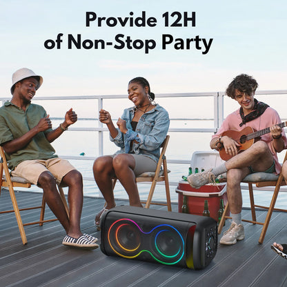 Speaker, Big Bluetooth Speaker with DJ Lights, Portable Large Outdoor Speakers Wireless Bluetooth Party Speaker with Remote Control, Stereo Speakers, Graduation Gift, T20